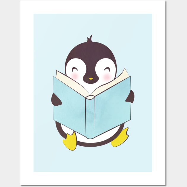 PENGUIN READS Wall Art by Catarinabookdesigns